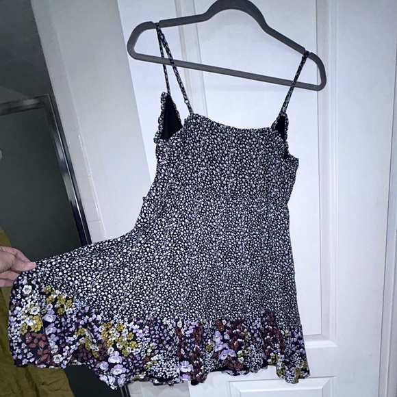 BP Floral Seventies Dress mini ruffle bottom spaghetti strap S 50% off w♥️ #56 - Picture 9 of 11